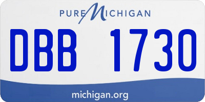 MI license plate DBB1730