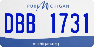 MI license plate DBB1731