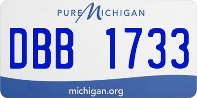MI license plate DBB1733