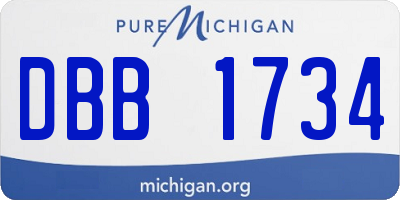 MI license plate DBB1734
