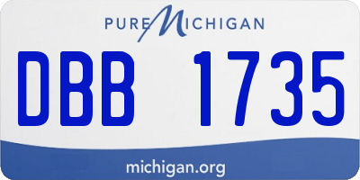 MI license plate DBB1735
