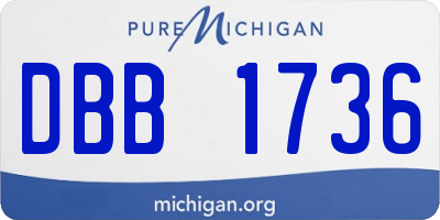 MI license plate DBB1736