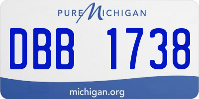 MI license plate DBB1738