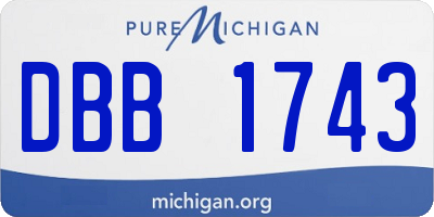 MI license plate DBB1743