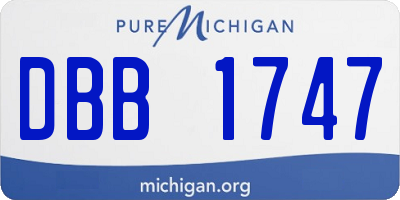 MI license plate DBB1747