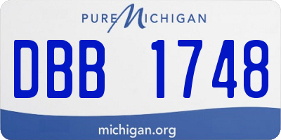 MI license plate DBB1748