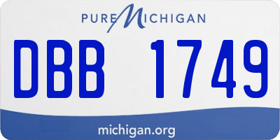 MI license plate DBB1749
