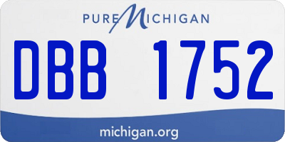MI license plate DBB1752