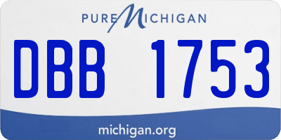 MI license plate DBB1753