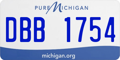 MI license plate DBB1754