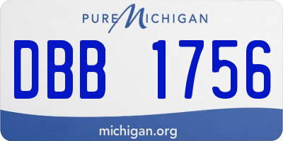 MI license plate DBB1756