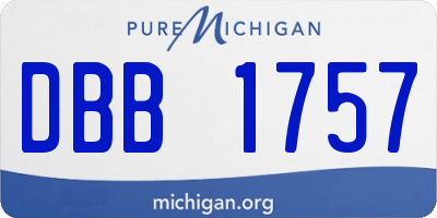 MI license plate DBB1757