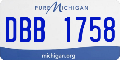 MI license plate DBB1758