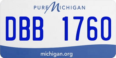 MI license plate DBB1760