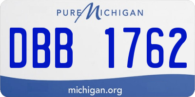 MI license plate DBB1762