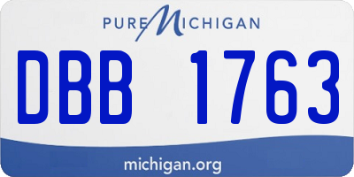 MI license plate DBB1763