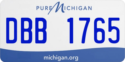 MI license plate DBB1765