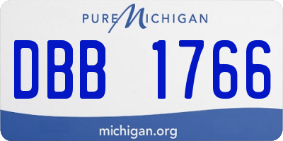 MI license plate DBB1766