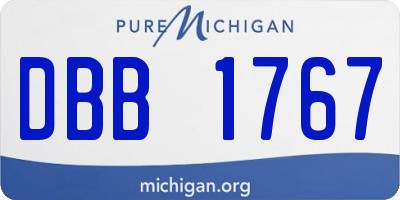 MI license plate DBB1767
