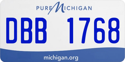 MI license plate DBB1768