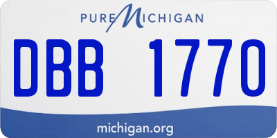 MI license plate DBB1770