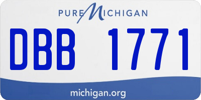 MI license plate DBB1771