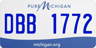 MI license plate DBB1772