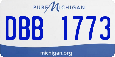 MI license plate DBB1773