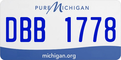 MI license plate DBB1778