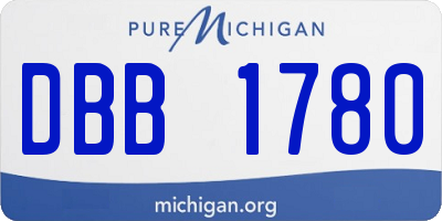 MI license plate DBB1780