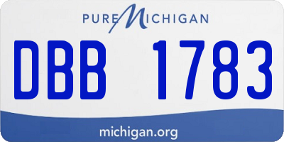 MI license plate DBB1783