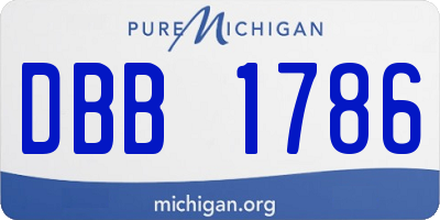 MI license plate DBB1786