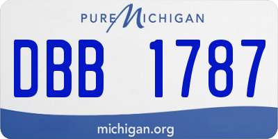 MI license plate DBB1787