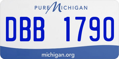 MI license plate DBB1790