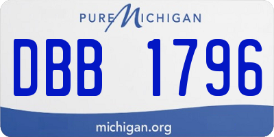 MI license plate DBB1796