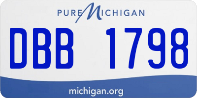 MI license plate DBB1798