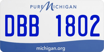 MI license plate DBB1802