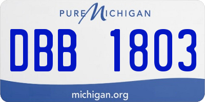 MI license plate DBB1803