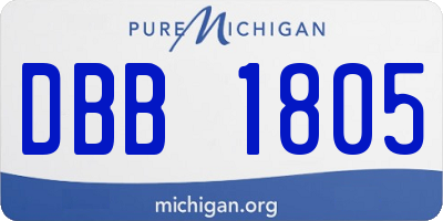 MI license plate DBB1805