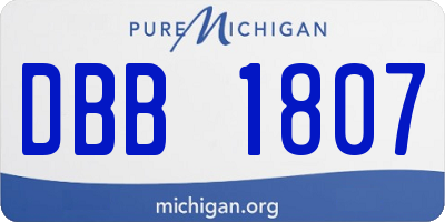 MI license plate DBB1807