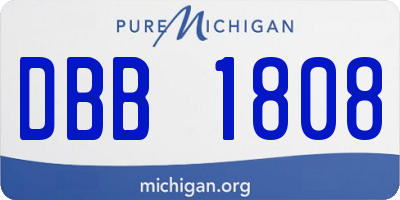 MI license plate DBB1808