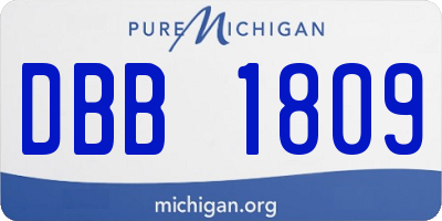 MI license plate DBB1809
