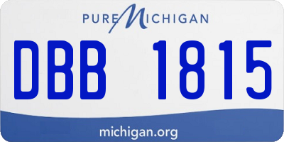 MI license plate DBB1815