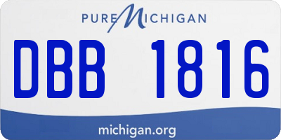 MI license plate DBB1816