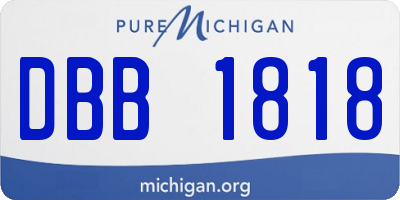 MI license plate DBB1818