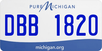 MI license plate DBB1820