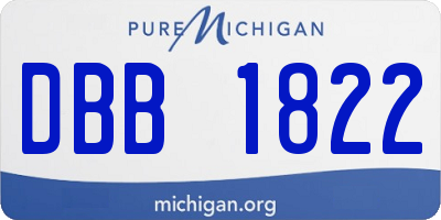 MI license plate DBB1822