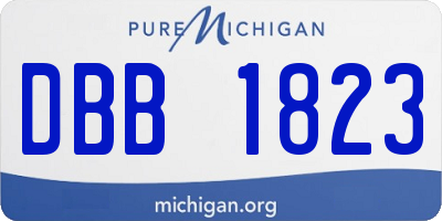MI license plate DBB1823