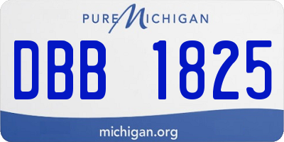 MI license plate DBB1825
