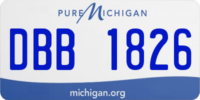MI license plate DBB1826